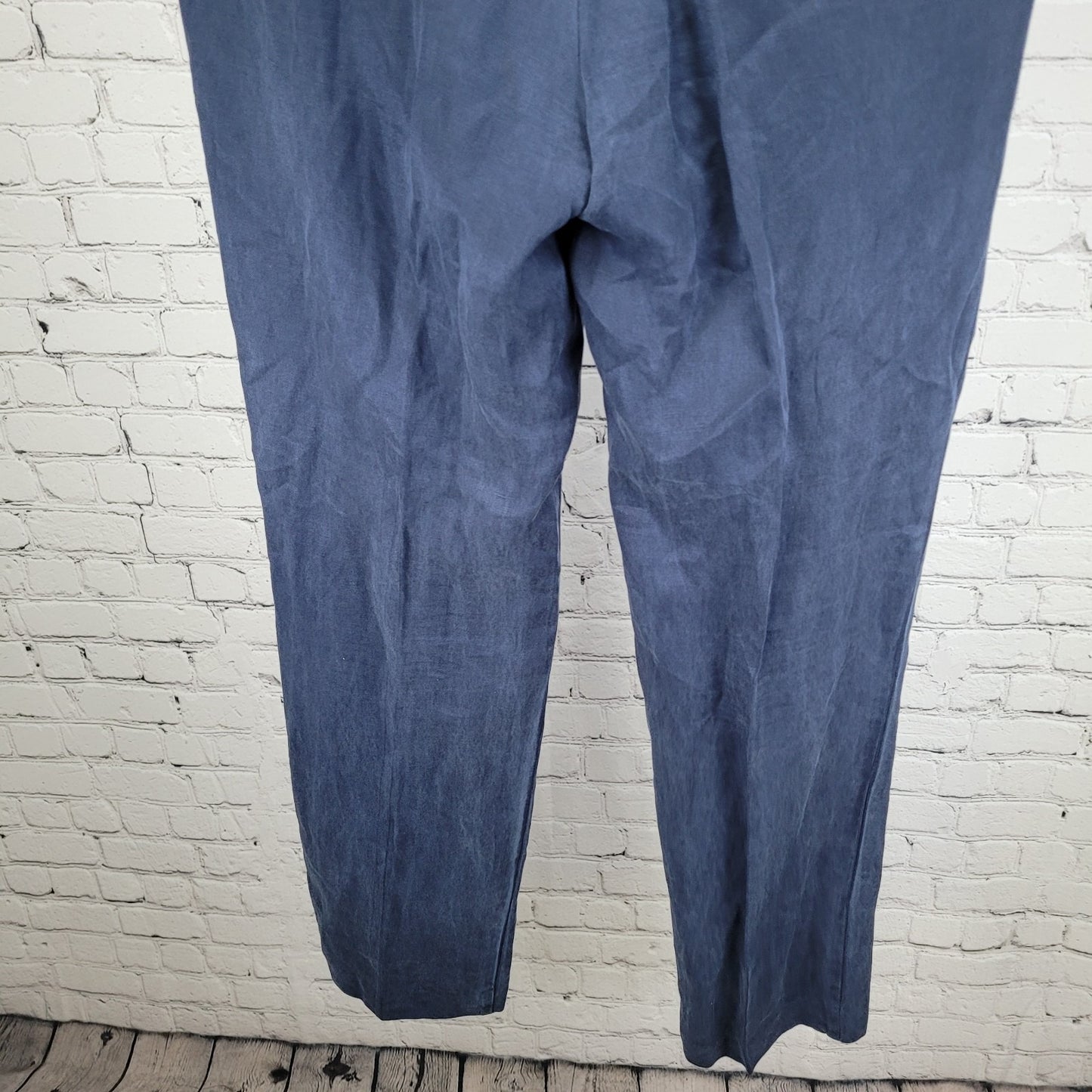 Tommy Bahama Blue Soft Linen Blend Straight Leg Flat Front Pants Size (34x32)