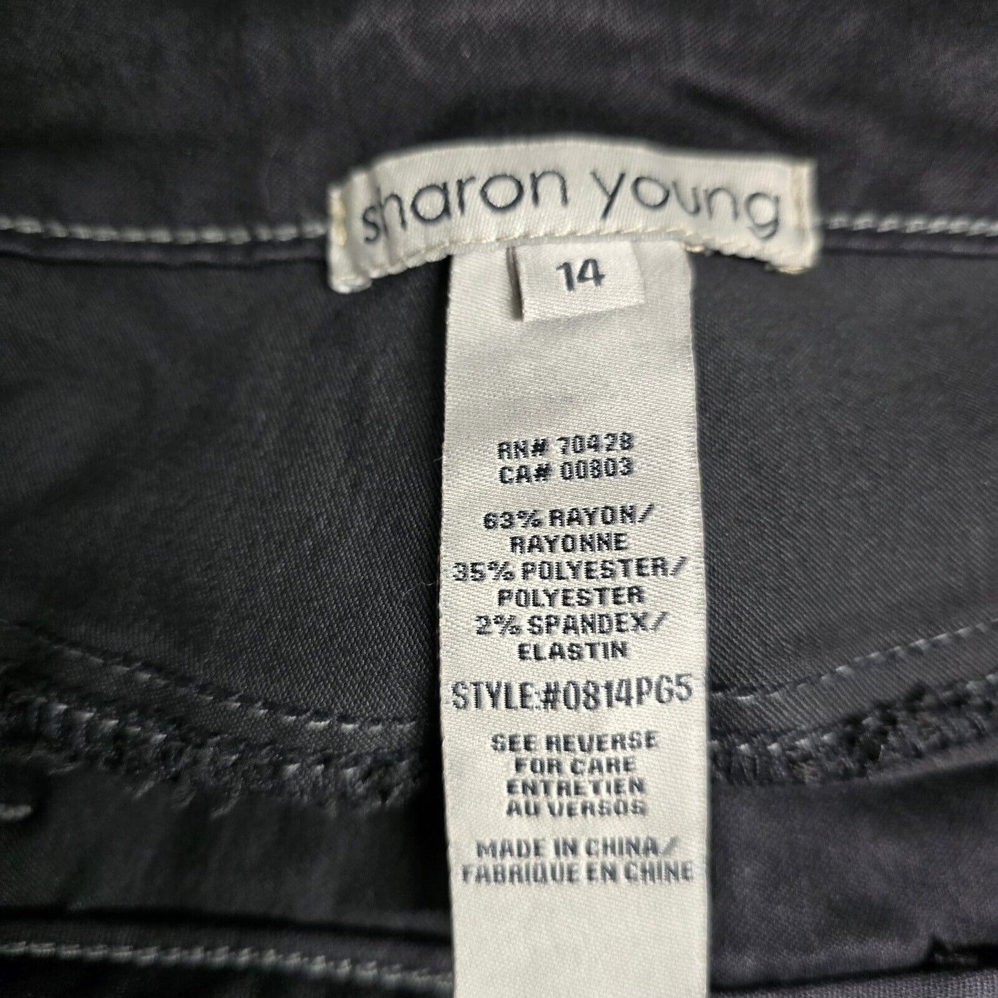 NWT Sharon Young High Rise Frosted Smoked Pearl Black Jeans Size 14 (32 X 31)