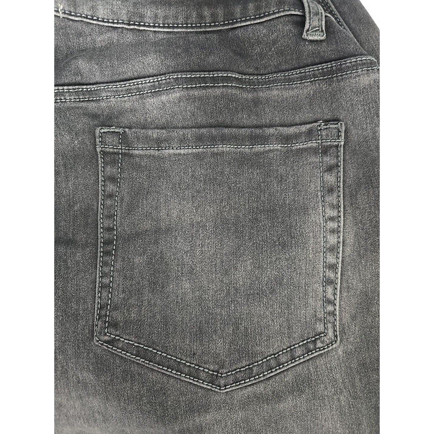 NWT Sharon Young High Rise Frosted Smoked Pearl Black Jeans Size 14 (32 X 31)