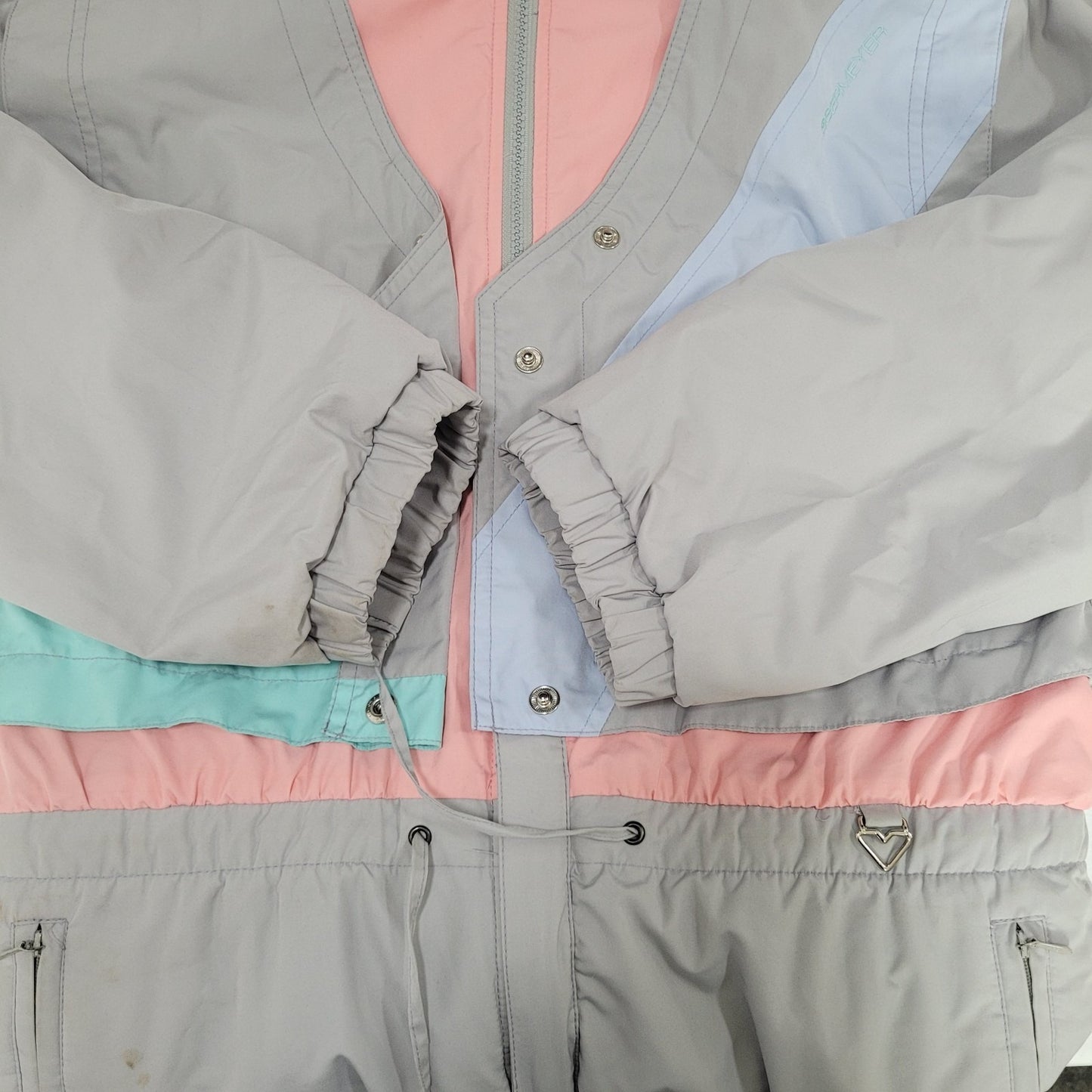 Obermeyer Grey Pastel Sphere Thinsulate Gore-Tex Retro 90’s Ski Snowsuit Size 12