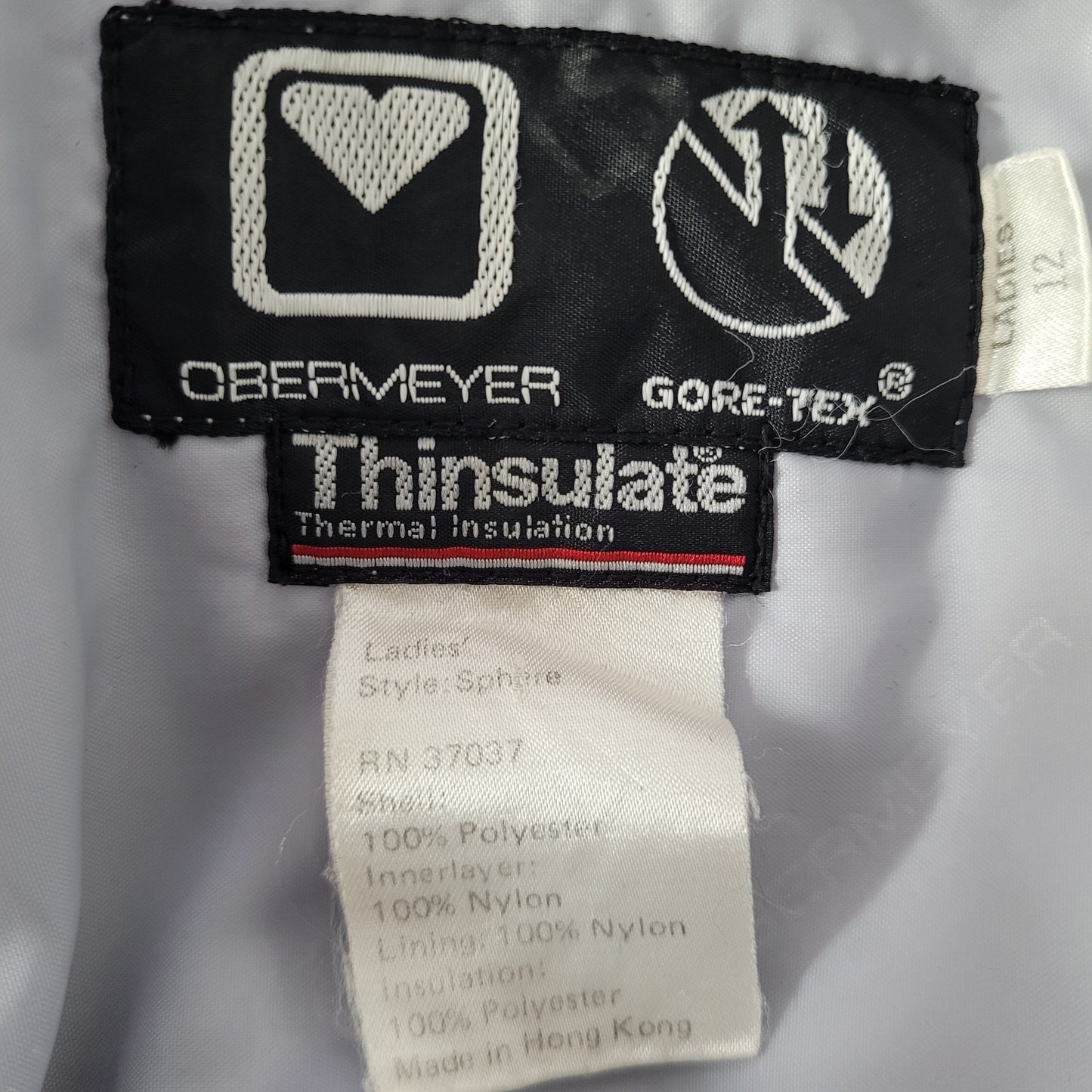 Obermeyer Grey Pastel Sphere Thinsulate Gore-Tex Retro 90’s Ski Snowsuit Size 12