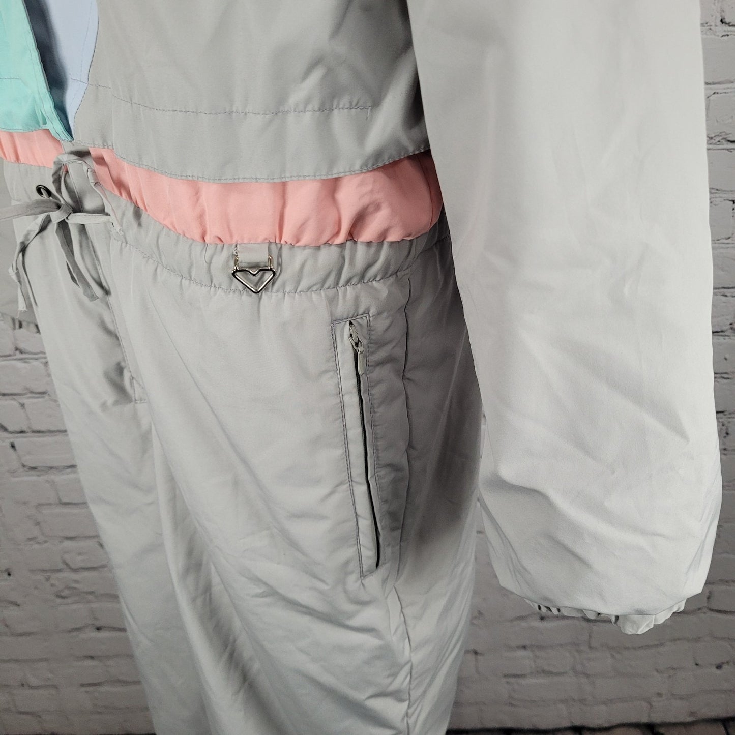 Obermeyer Grey Pastel Sphere Thinsulate Gore-Tex Retro 90’s Ski Snowsuit Size 12