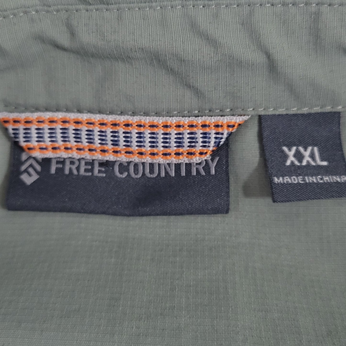 Free Country Green Nylon Lightweight Button Up Long Sleeve Shirt Size XXL
