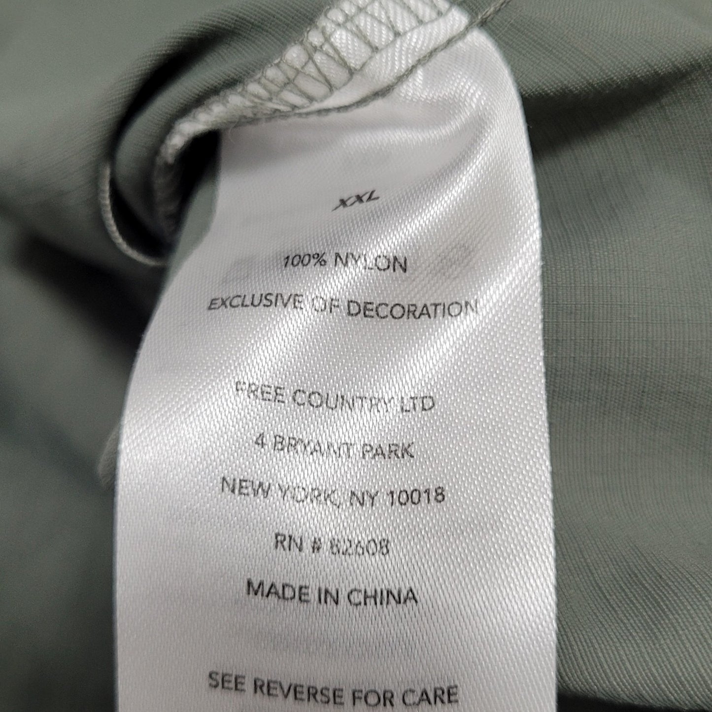 Free Country Green Nylon Lightweight Button Up Long Sleeve Shirt Size XXL