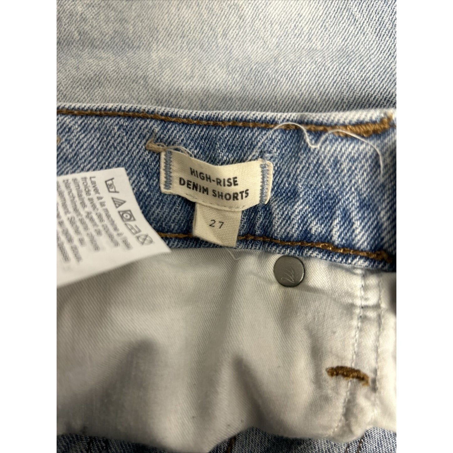 Madewell Light Wash Denim Distressed High Rise Shorts Women’s (27 x 3.5)