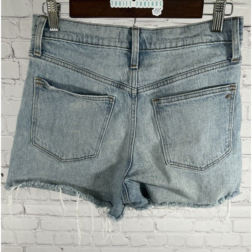 Madewell Light Wash Denim Distressed High Rise Shorts Women’s (27 x 3.5)