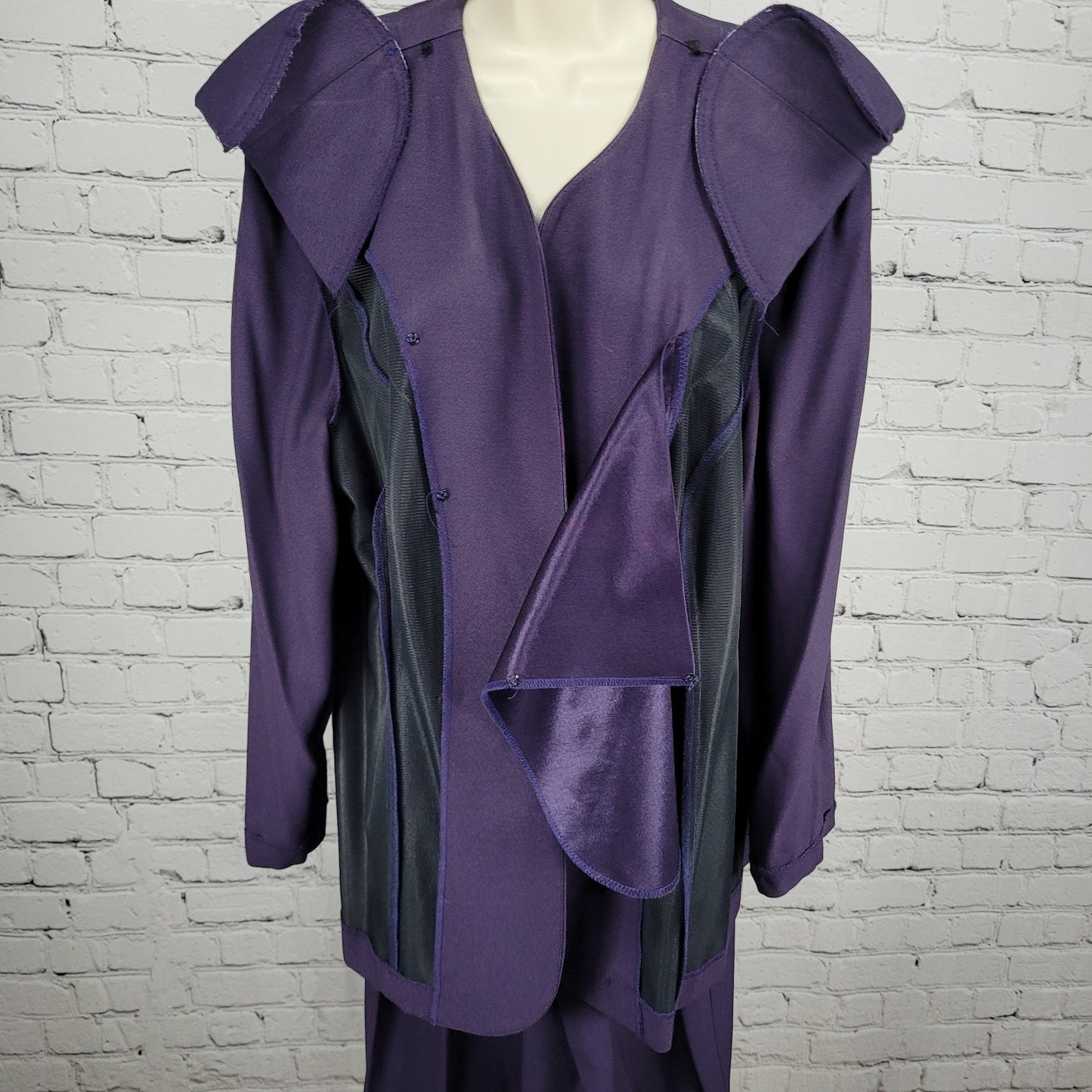 VTG R&M Richards Purple Skirt Suit Outfit 2 Piece Set USA Made Size 22W