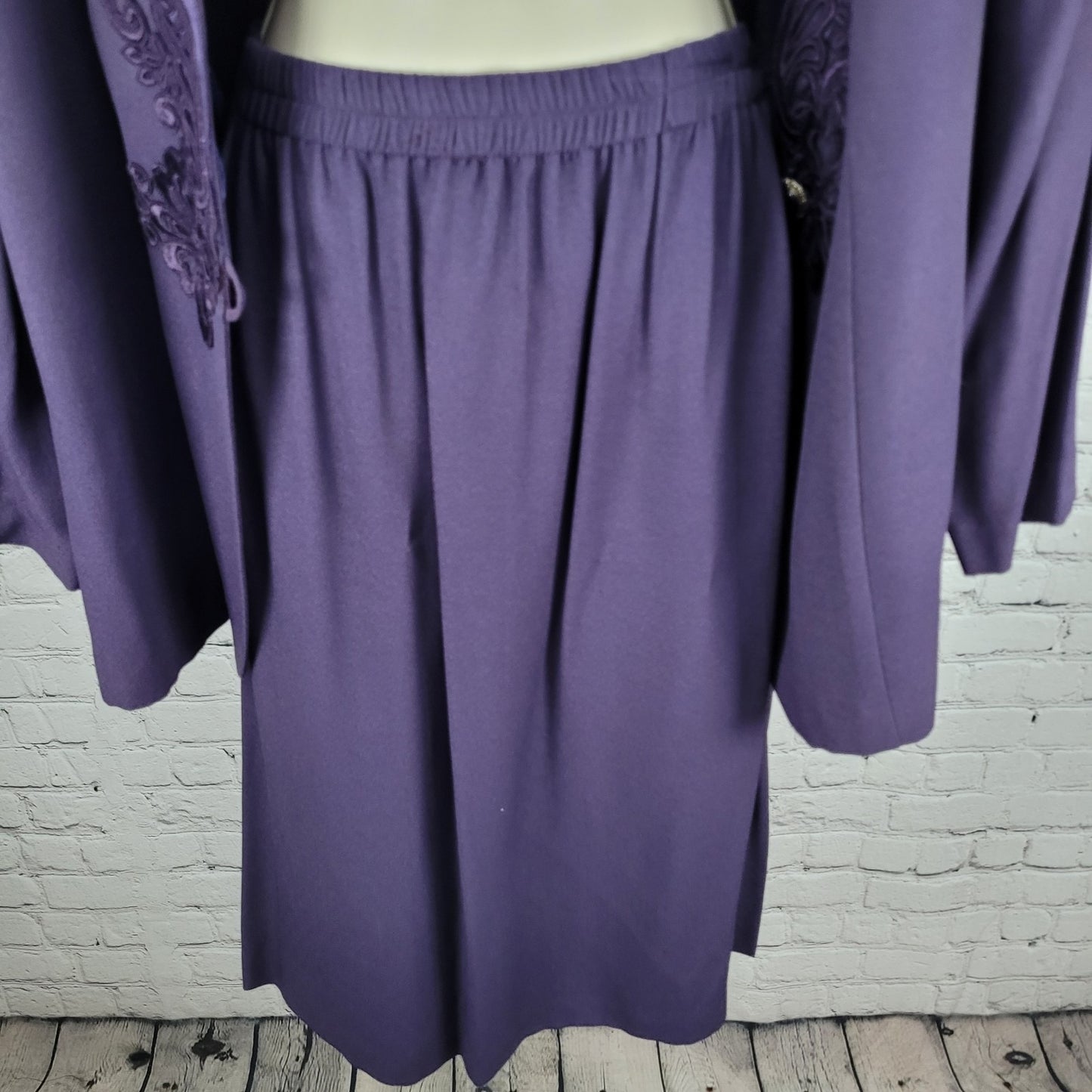 VTG R&M Richards Purple Skirt Suit Outfit 2 Piece Set USA Made Size 22W