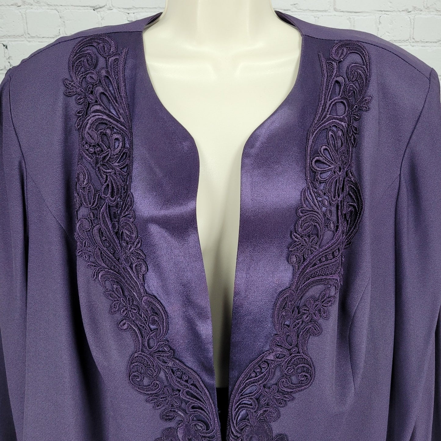 VTG R&M Richards Purple Skirt Suit Outfit 2 Piece Set USA Made Size 22W
