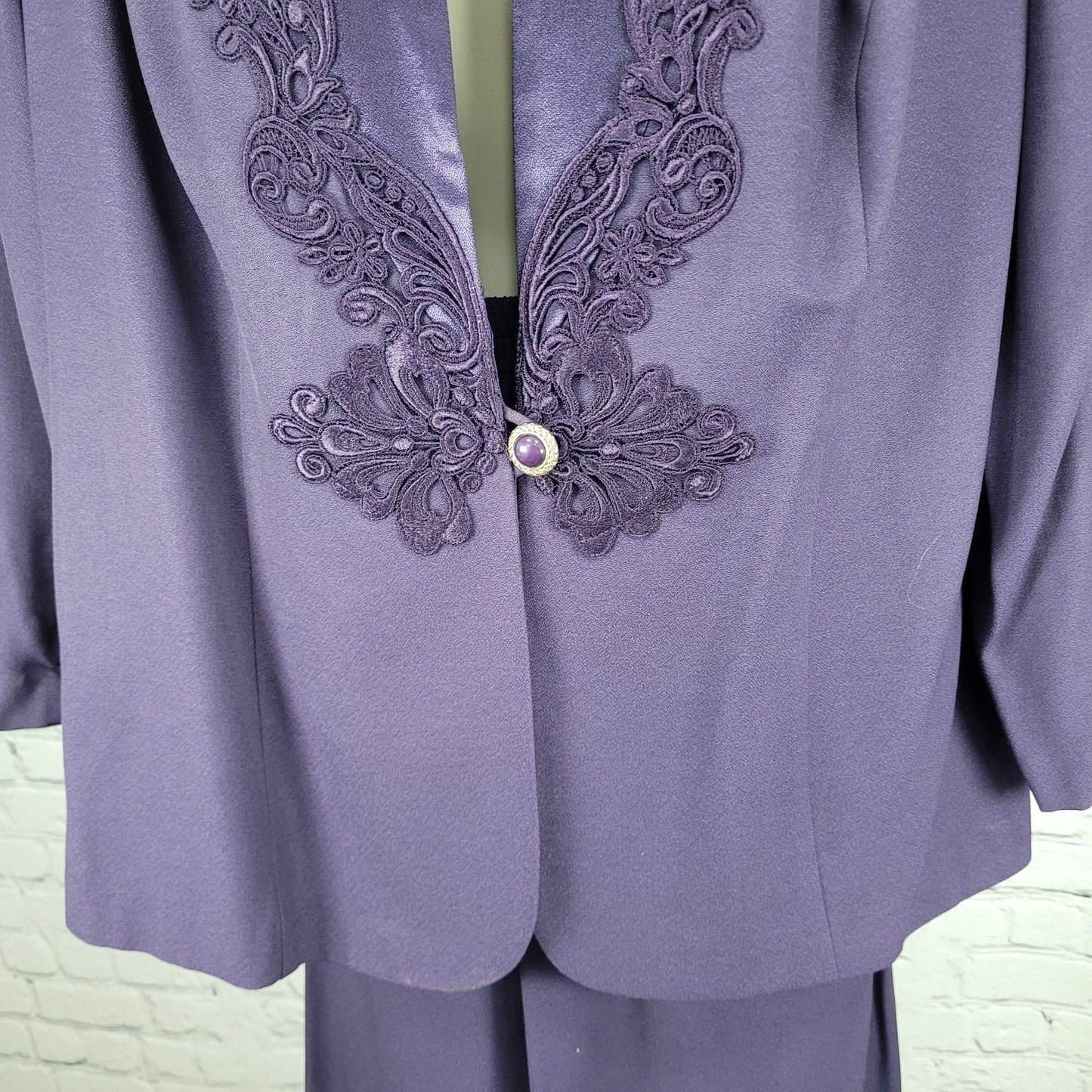 VTG R&M Richards Purple Skirt Suit Outfit 2 Piece Set USA Made Size 22W
