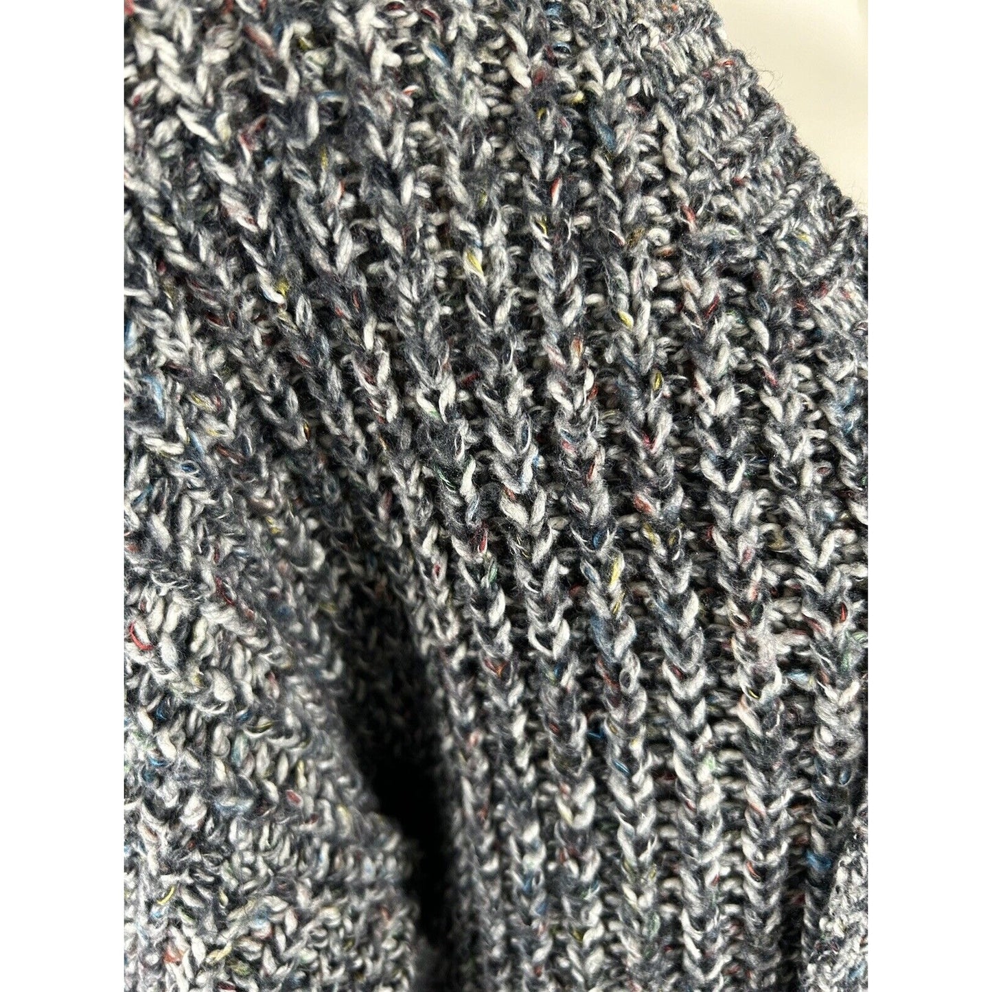 Aerie Lace Up Chest Sweater Multicolored Confetti Knit Long Sleeve Chunky M