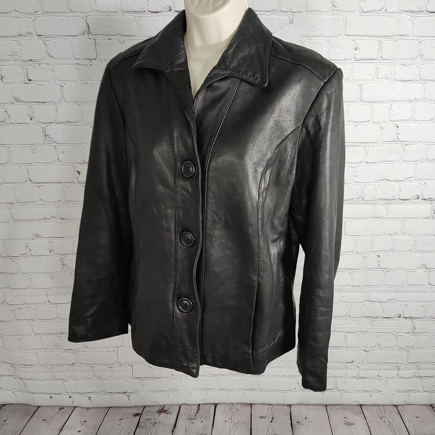 Preston & York Genuine Lamb Skin Lined Biker Style Short Jacket Women's Size M