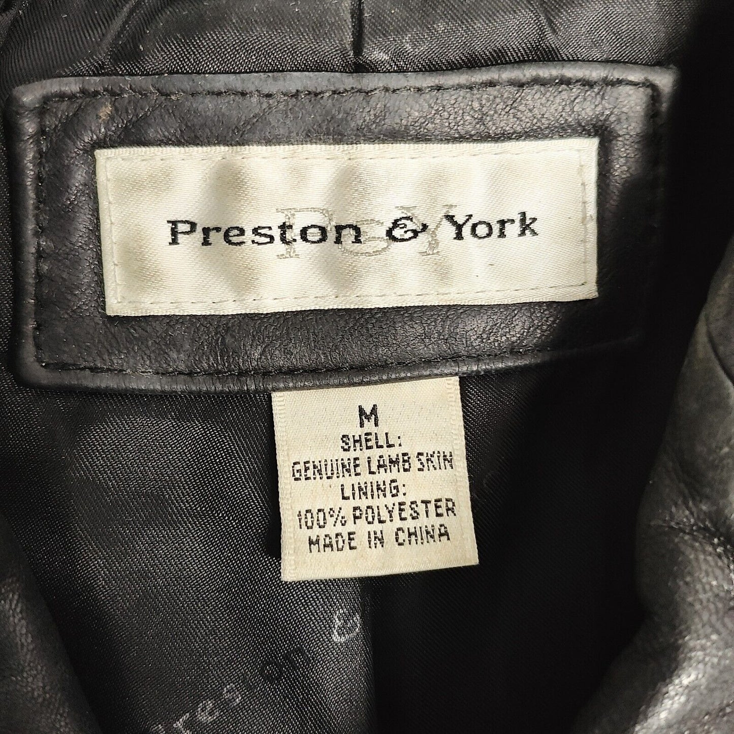Preston & York Genuine Lamb Skin Lined Biker Style Short Jacket Women's Size M