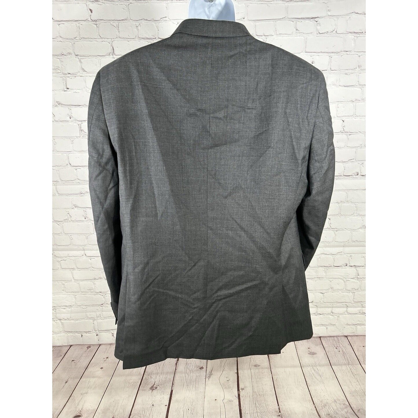 Tommy Hilfiger Solid Gray 100% Wool Two Button Blazer Jacket Coat Men’s 46L