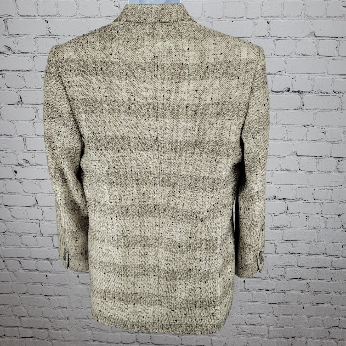 Texitaly Gina Lebole Beige Silk Wool Tweed Blazer Sport Coat Italy Made Size 36