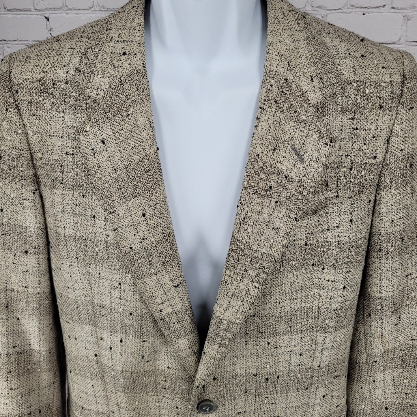 Texitaly Gina Lebole Beige Silk Wool Tweed Blazer Sport Coat Italy Made Size 36