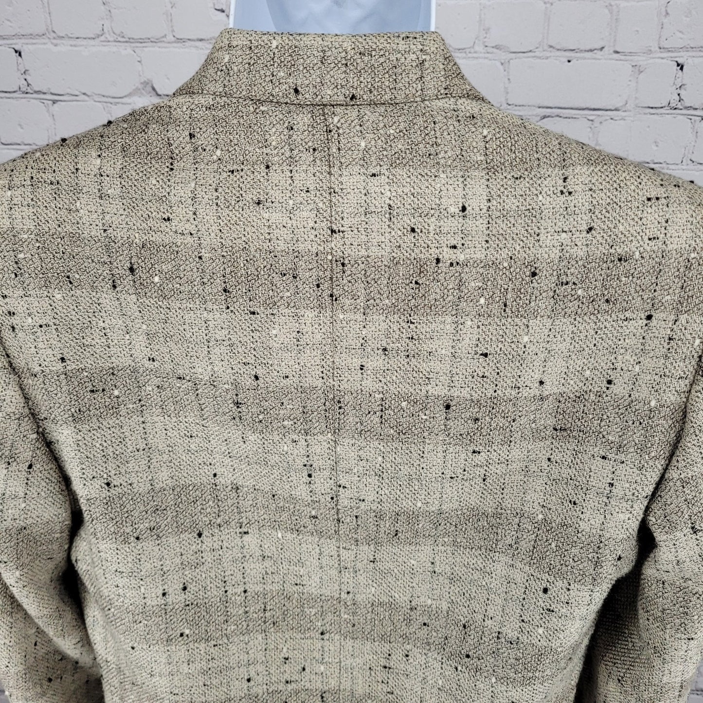 Texitaly Gina Lebole Beige Silk Wool Tweed Blazer Sport Coat Italy Made Size 36