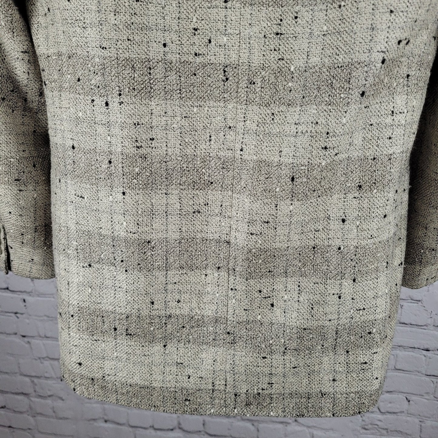 Texitaly Gina Lebole Beige Silk Wool Tweed Blazer Sport Coat Italy Made Size 36