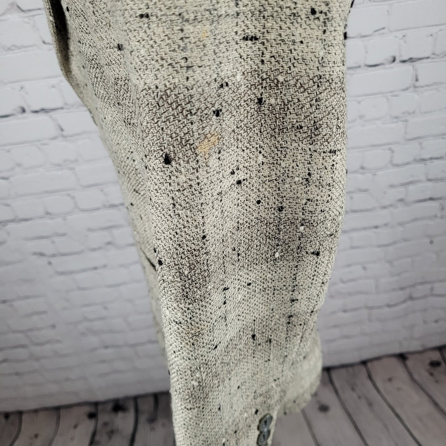 Texitaly Gina Lebole Beige Silk Wool Tweed Blazer Sport Coat Italy Made Size 36