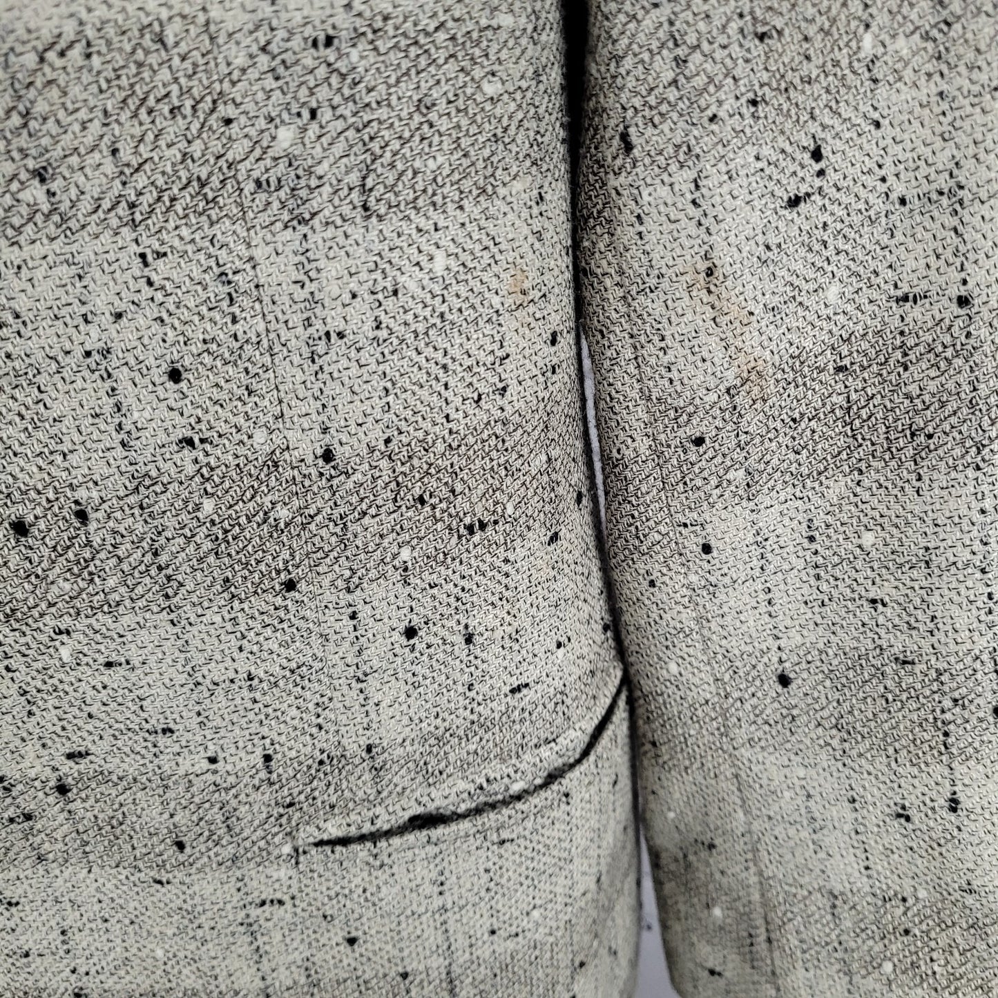 Texitaly Gina Lebole Beige Silk Wool Tweed Blazer Sport Coat Italy Made Size 36