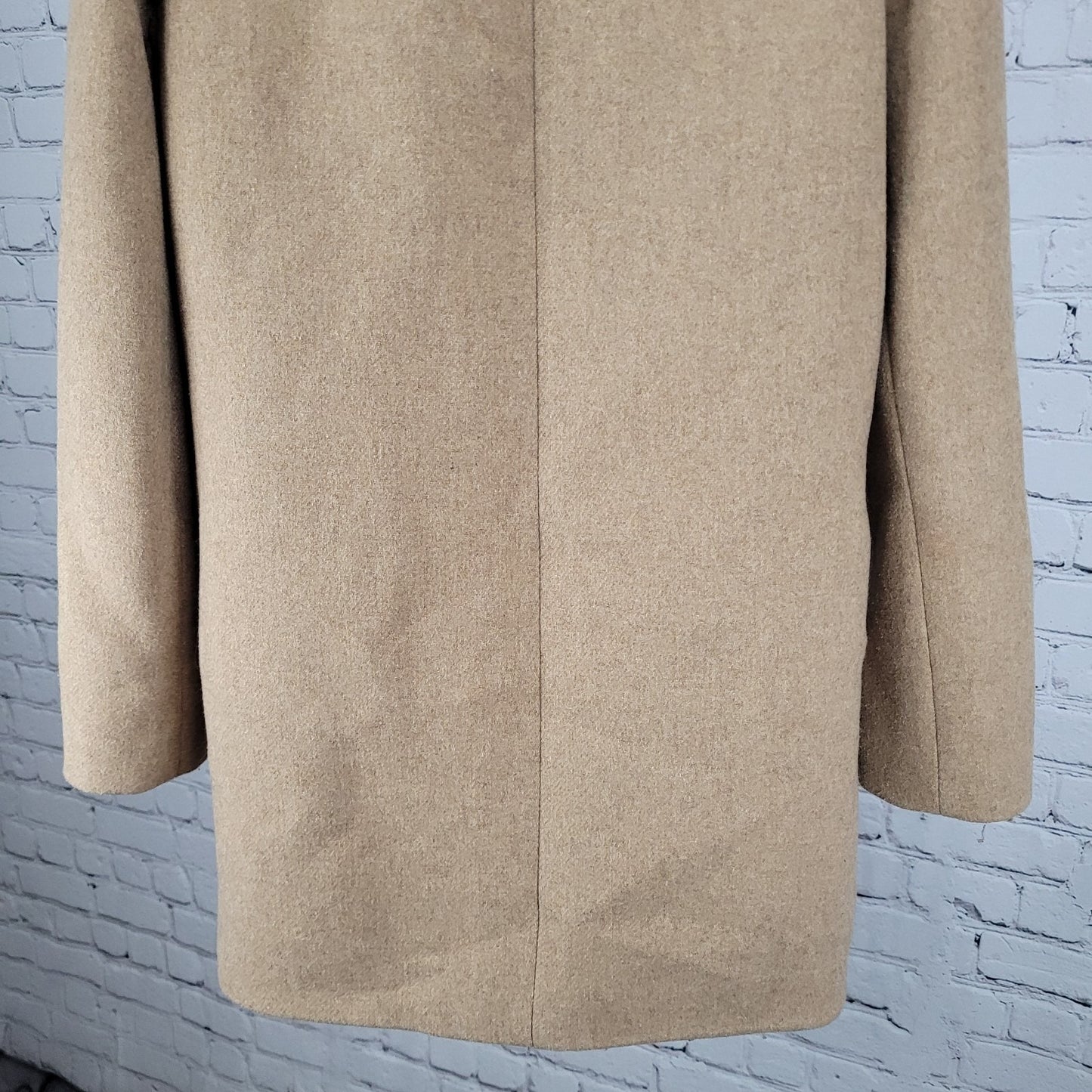 J.CREW Mercantile Tan Wool Blend High Neck Zipped Lined Pockets Overcoat Size 4