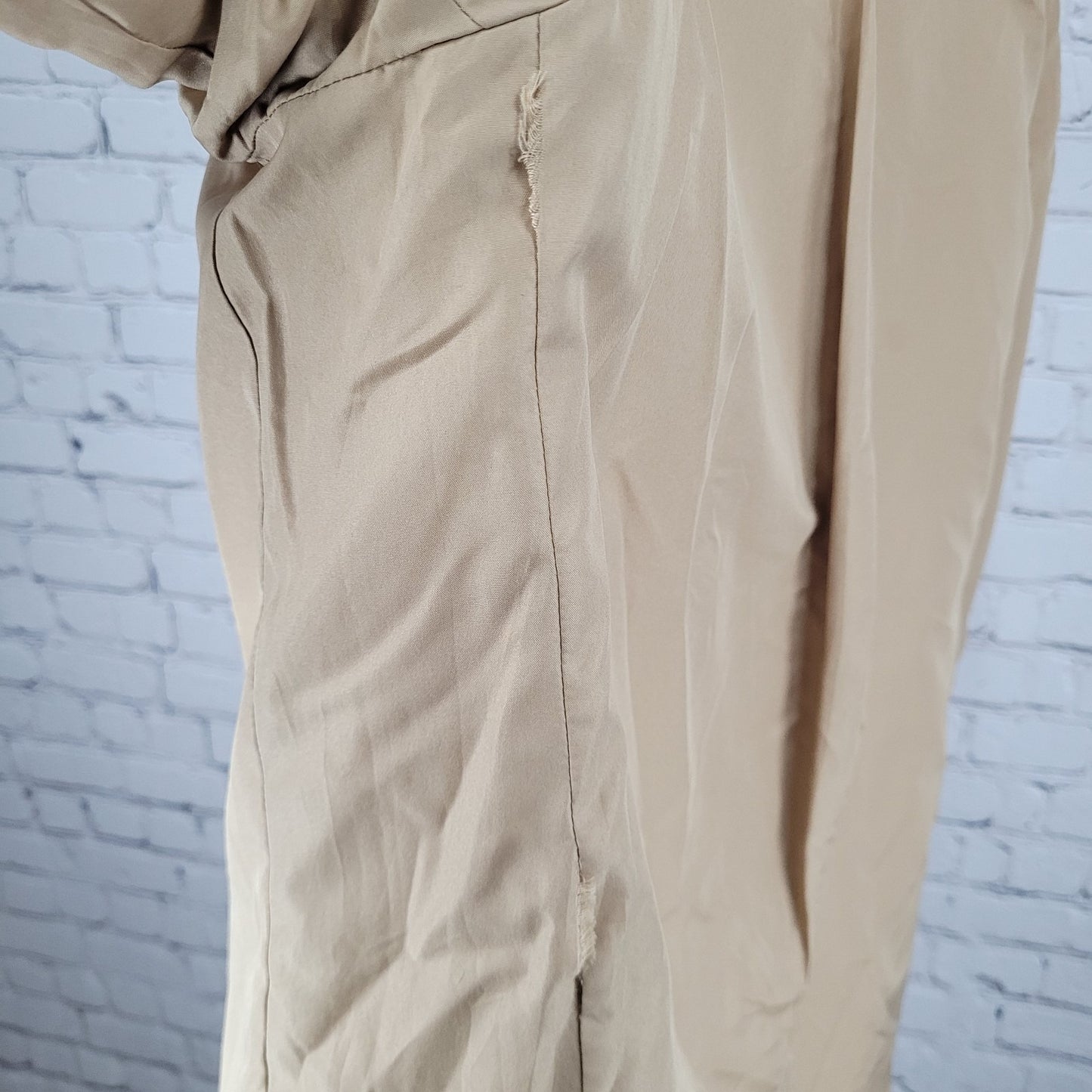 J.CREW Mercantile Tan Wool Blend High Neck Zipped Lined Pockets Overcoat Size 4