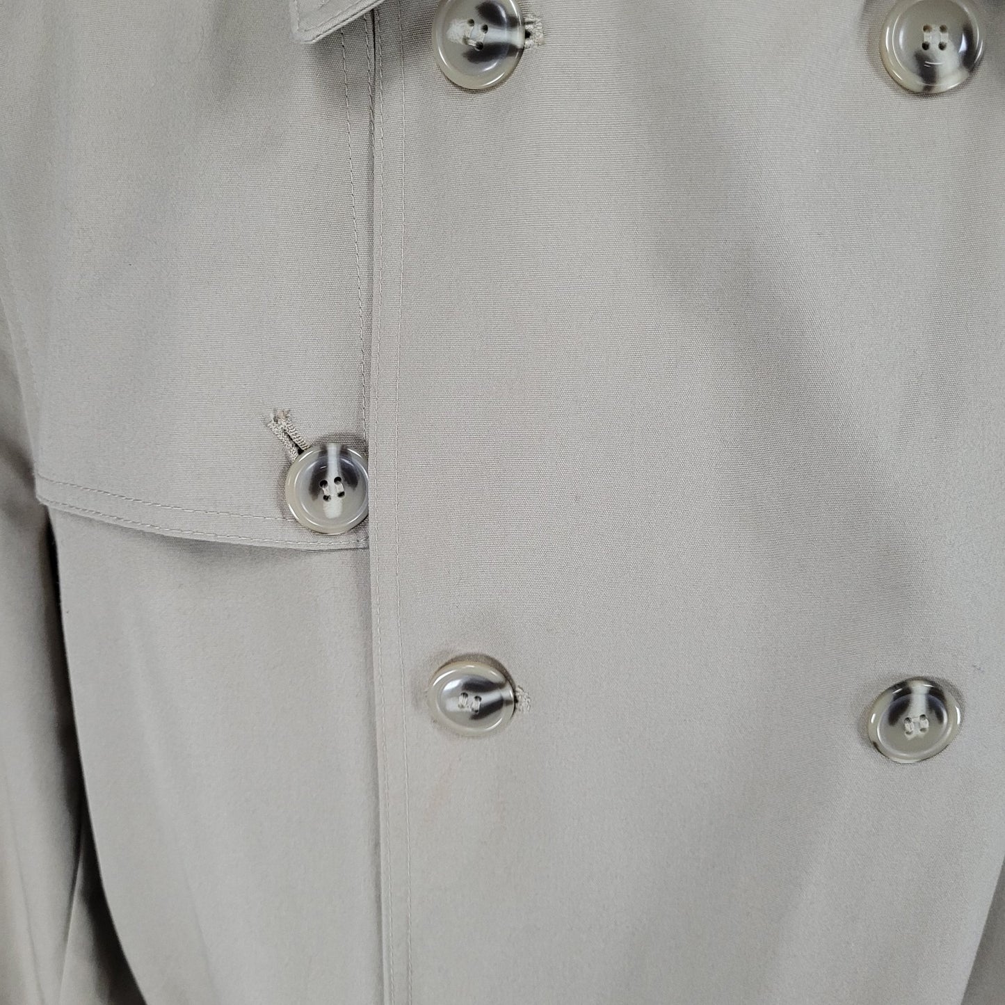 Oleg Cassini Tan Weather Ready Removable Faux Fur Lining Belted Trench Coat 40R