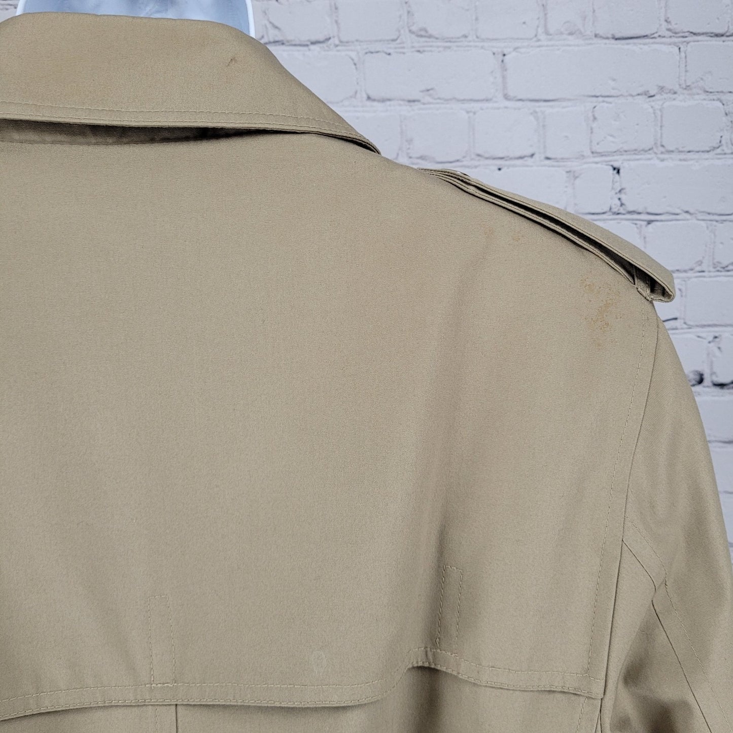 Oleg Cassini Tan Weather Ready Removable Faux Fur Lining Belted Trench Coat 40R