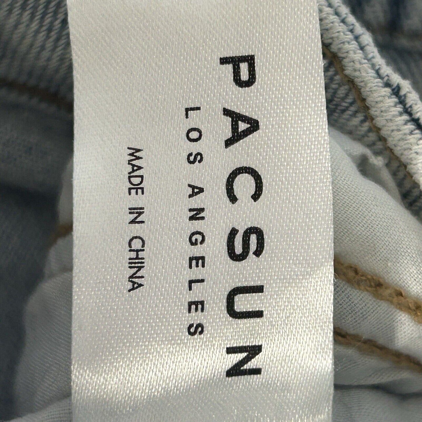 Pacsun Mom Short Light Wash Blue 100% Cotton Distressed Mid Rise Shorts Size 25