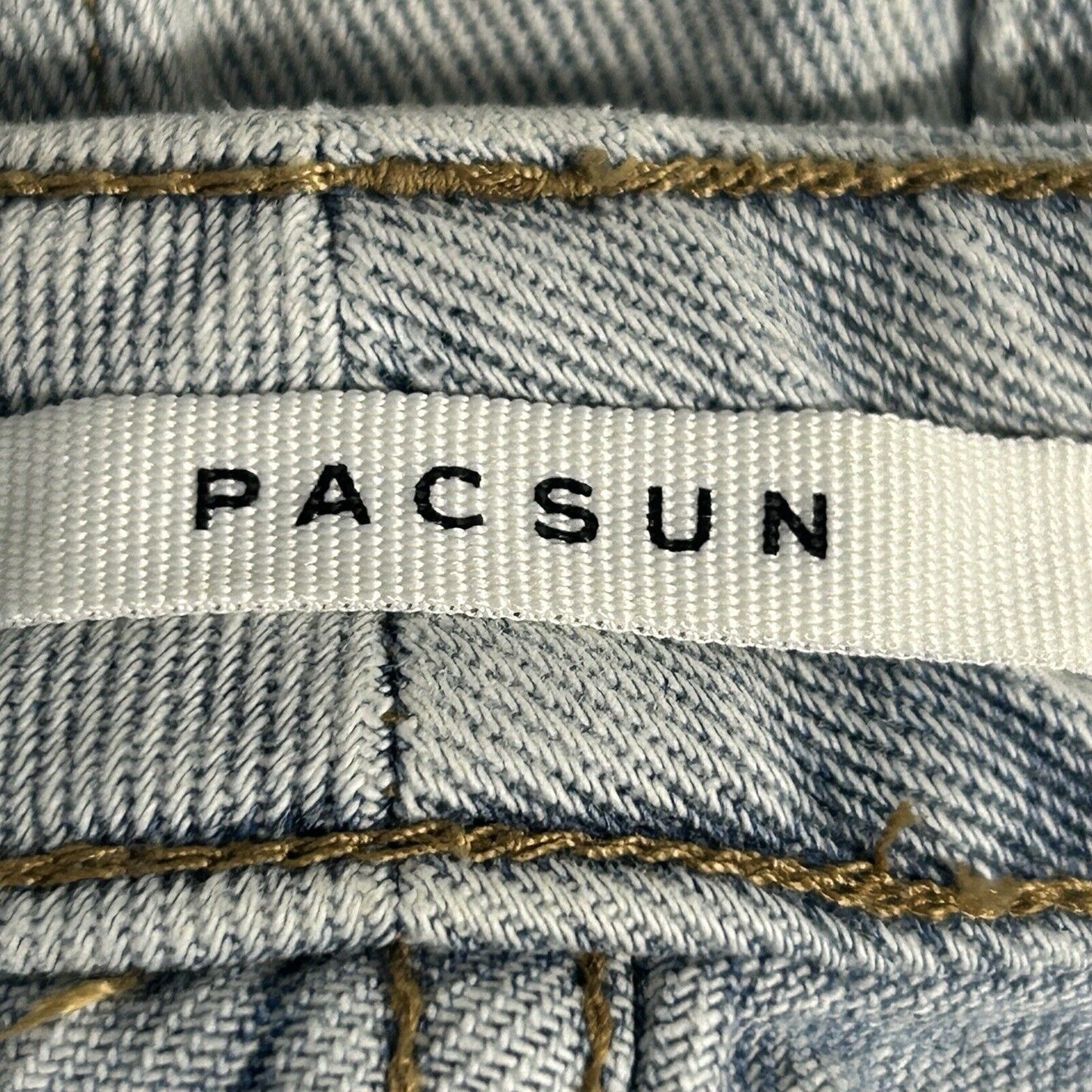 Pacsun Mom Short Light Wash Blue 100% Cotton Distressed Mid Rise Shorts Size 25