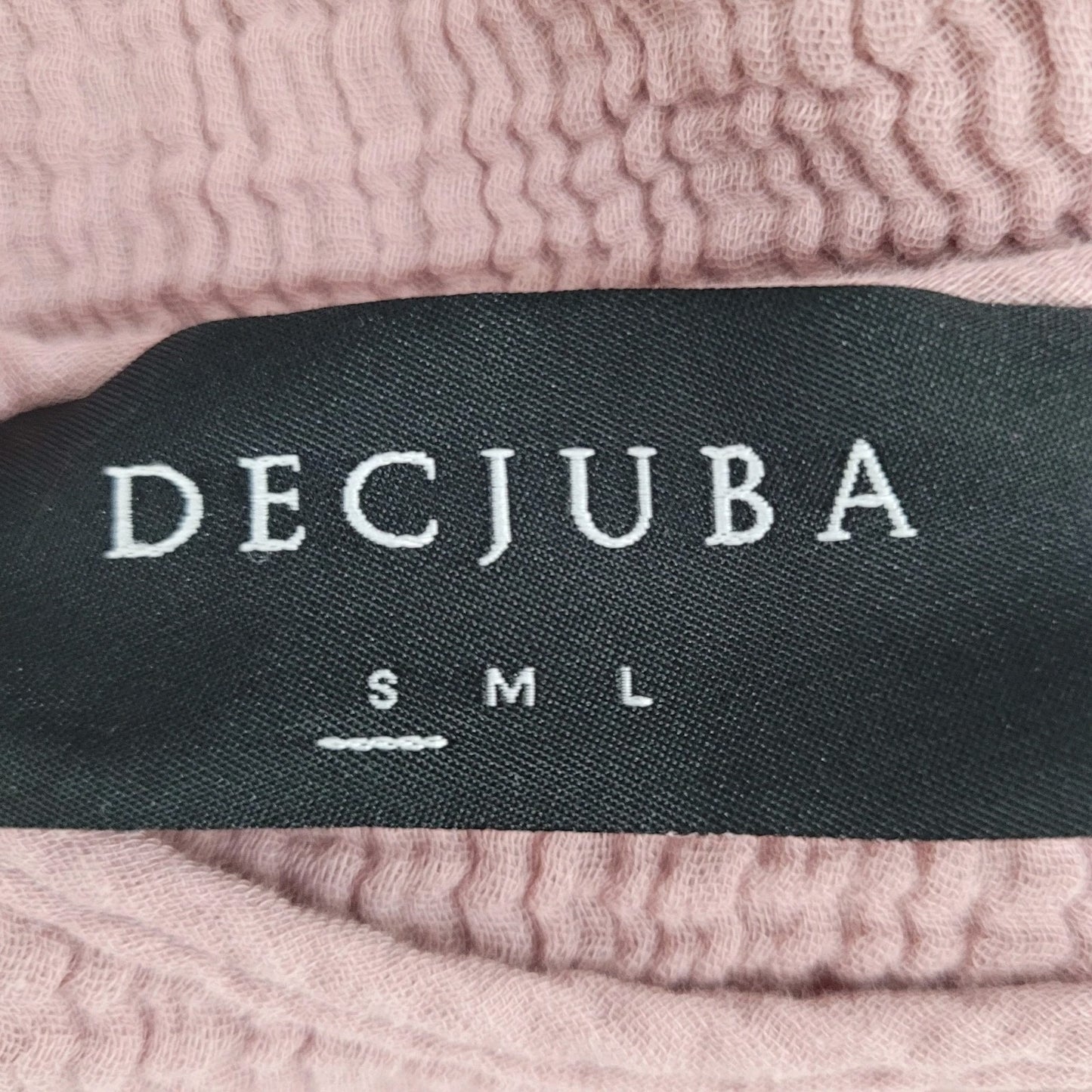 Decjuba Muted Pink 100% Cotton Muslin Short Cuffed Sleeve Top Size Small S