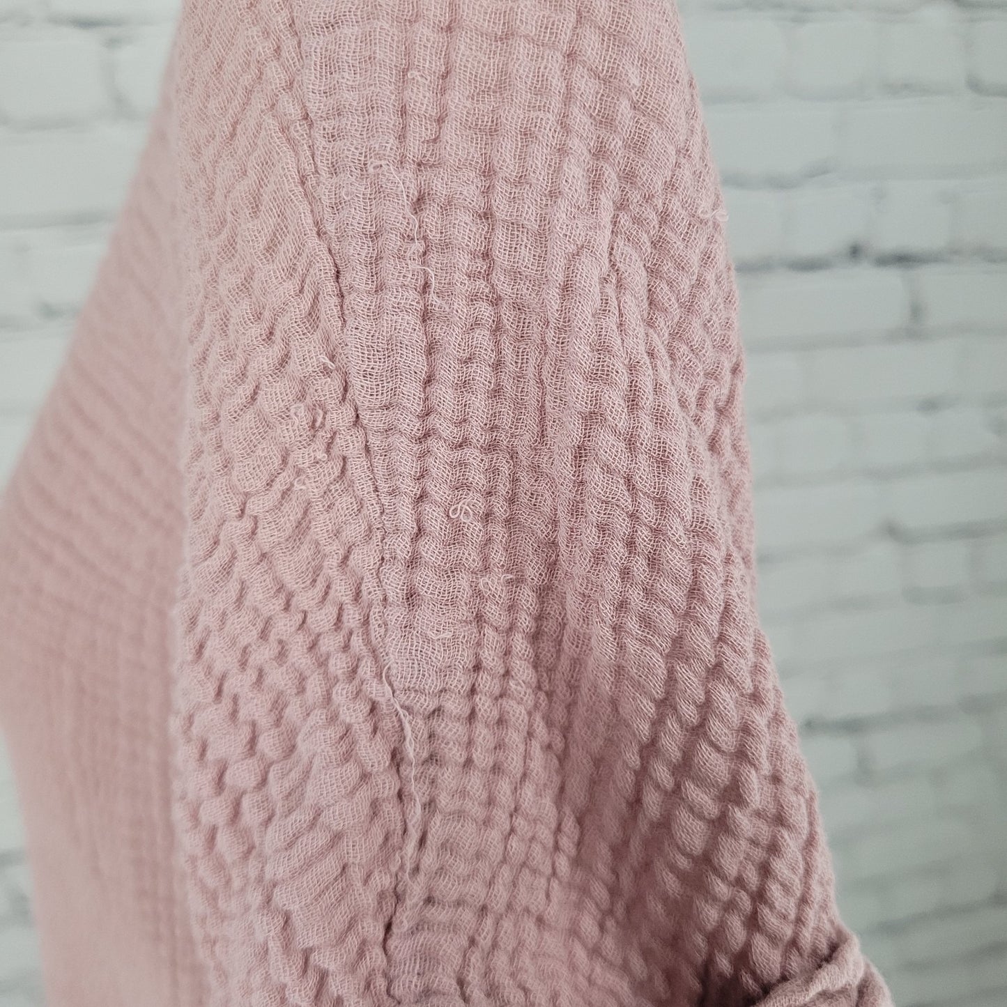 Decjuba Muted Pink 100% Cotton Muslin Short Cuffed Sleeve Top Size Small S
