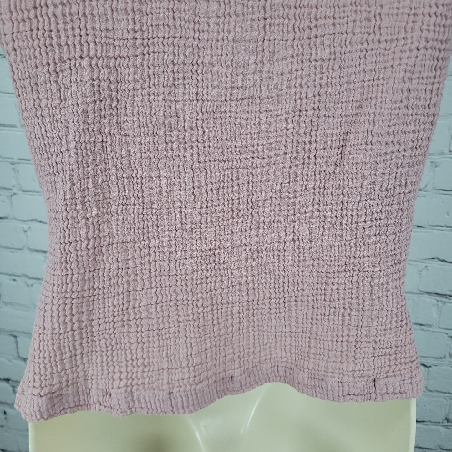 Decjuba Muted Pink 100% Cotton Muslin Short Cuffed Sleeve Top Size Small S