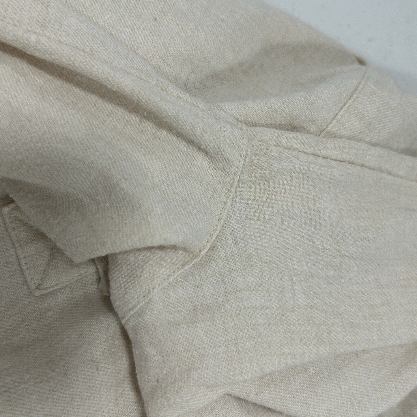 Madewell Ivory 100% Cotton Half Button Long Sleeve Collared Blouse Size XXS