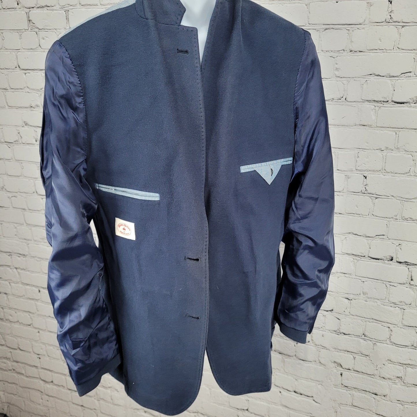 VTG Brooks Brothers Red Fleece Label Navy Blazer Sport Coat Size Medium M
