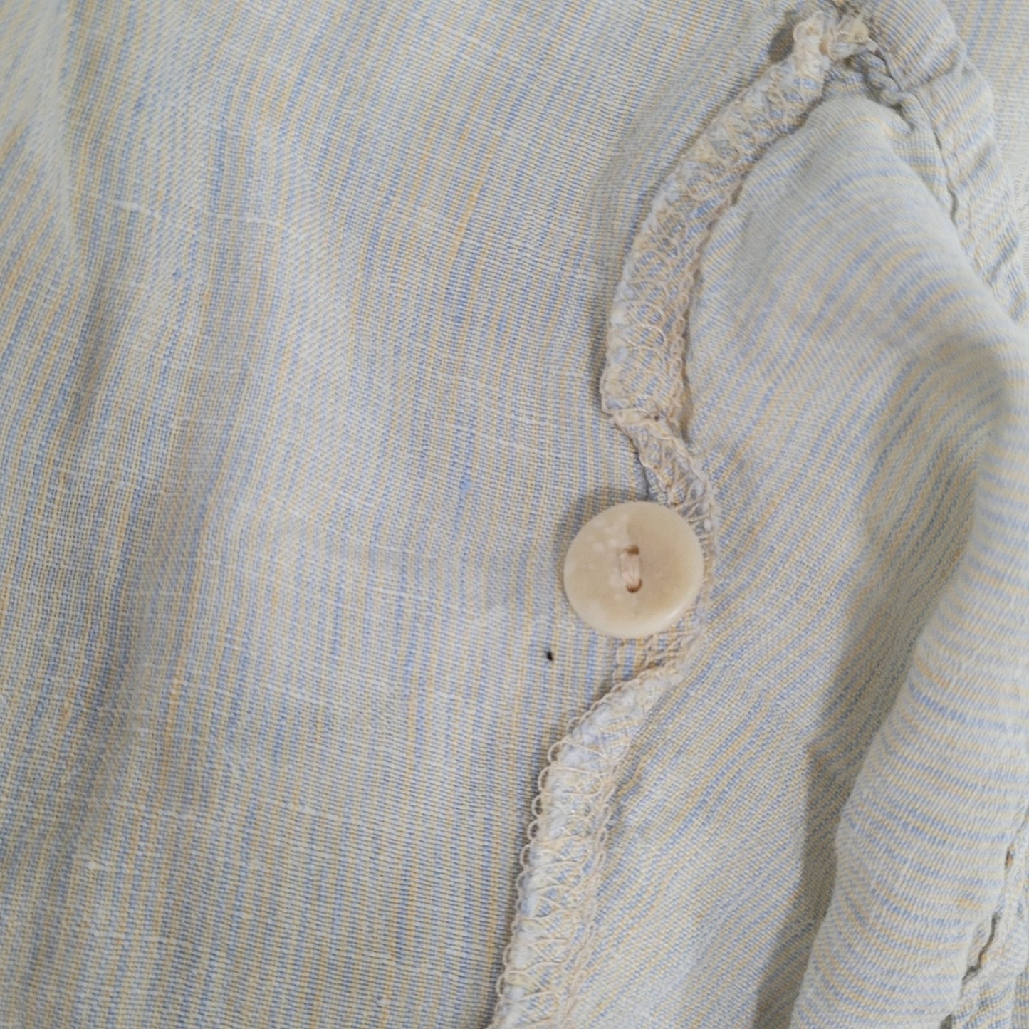 FLAX By Jeanne Engelhart Muted Blue Pinstriped Buttoned Unlined Dress Size 2XL