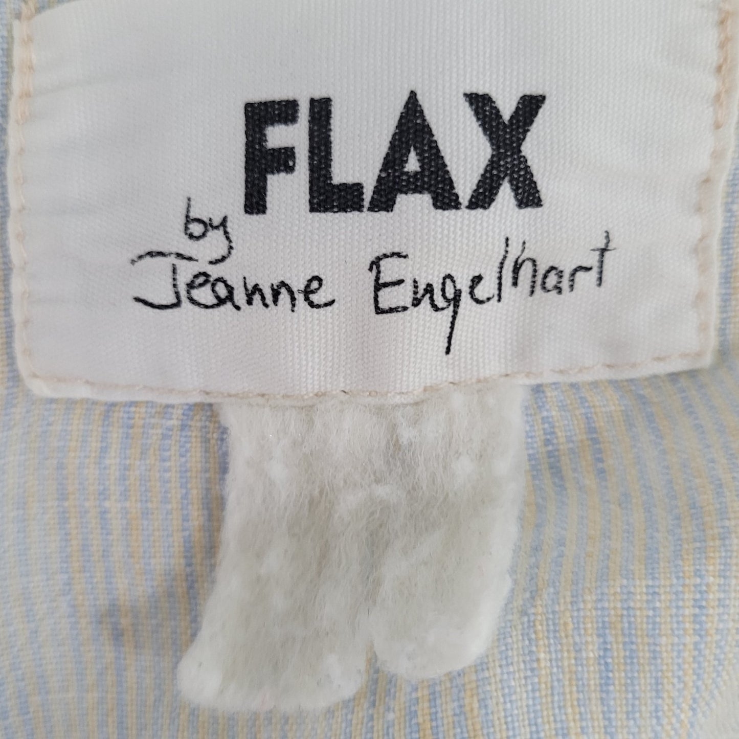 FLAX By Jeanne Engelhart Muted Blue Pinstriped Buttoned Unlined Dress Size 2XL