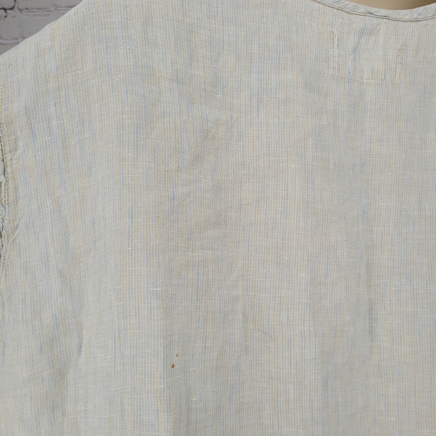 FLAX By Jeanne Engelhart Muted Blue Pinstriped Buttoned Unlined Dress Size 2XL