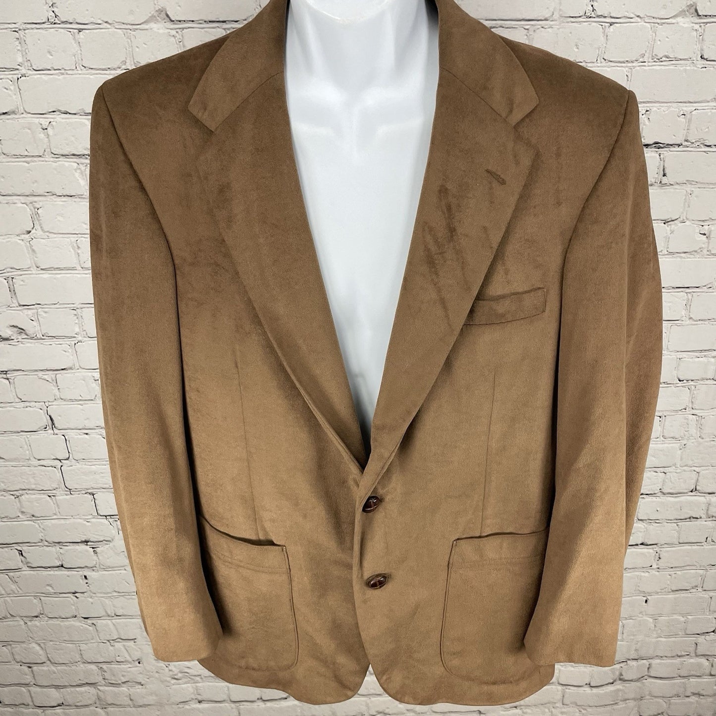 VTG William F Farah Brown 2 Button Vented Blazer Sport Coat USA Made Size 42R