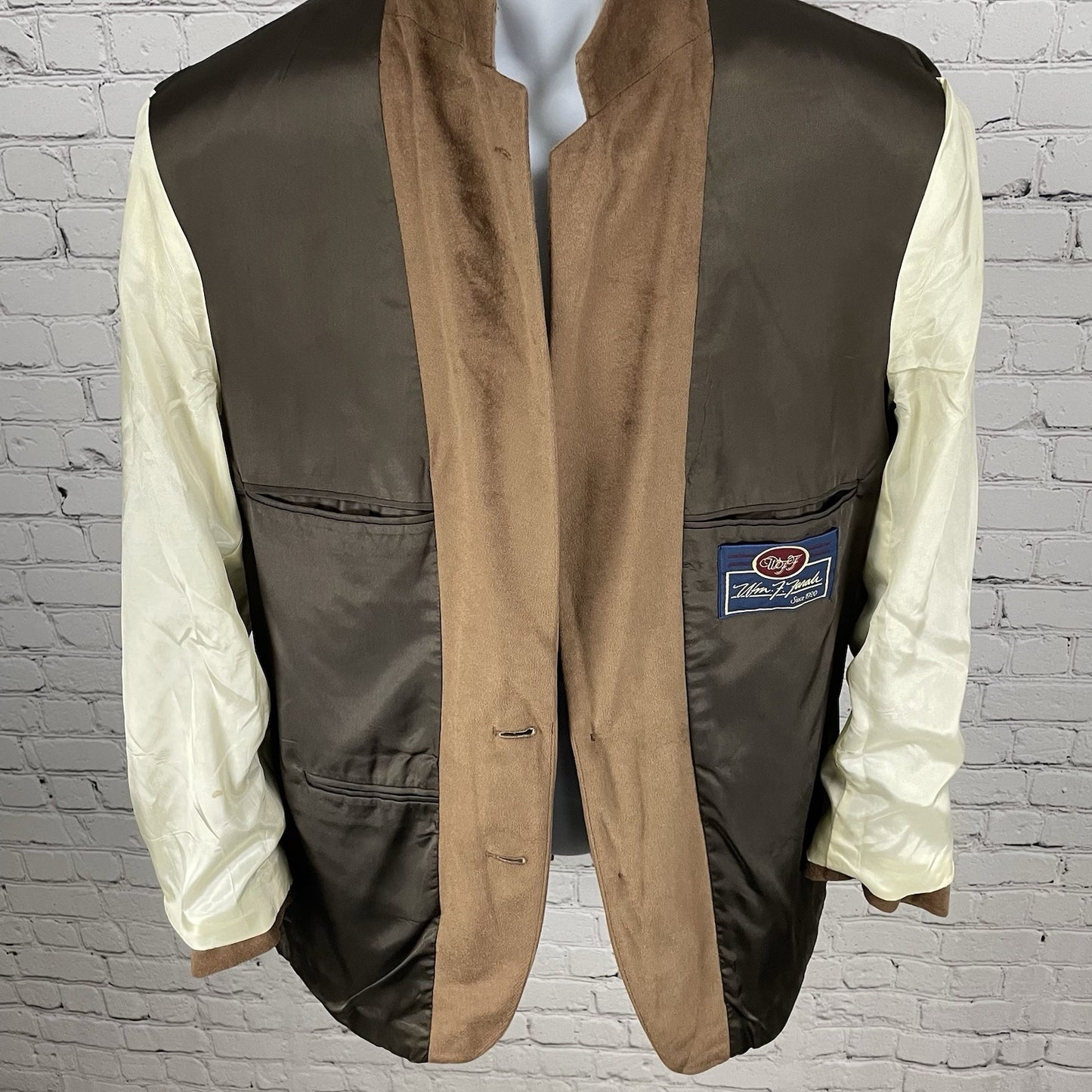 VTG William F Farah Brown 2 Button Vented Blazer Sport Coat USA Made Size 42R