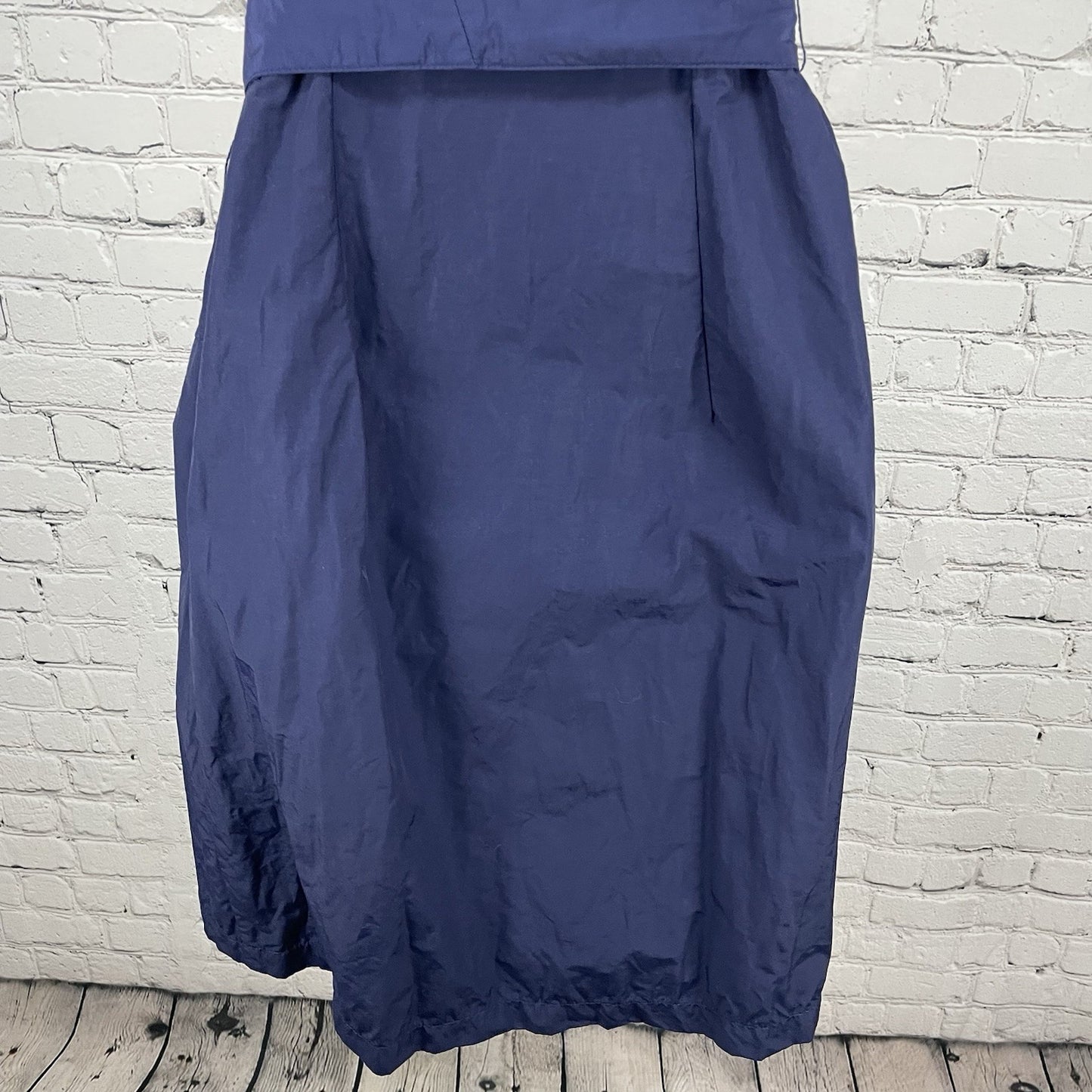 Finley Navy Sleeveless Belted Collar Buttoned Shirt Dress USA Made Size Small S