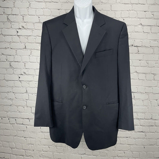Jack Victor Montreal Black Wool Valere CT Super 110’s 2 Button Vented 42R *hole