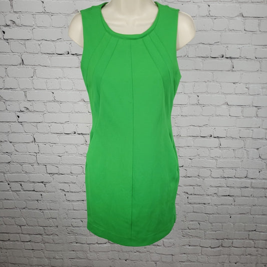 Diane Von Furstenberg Green Stretch Sleeveless Pockets Sheath Dress Size 6