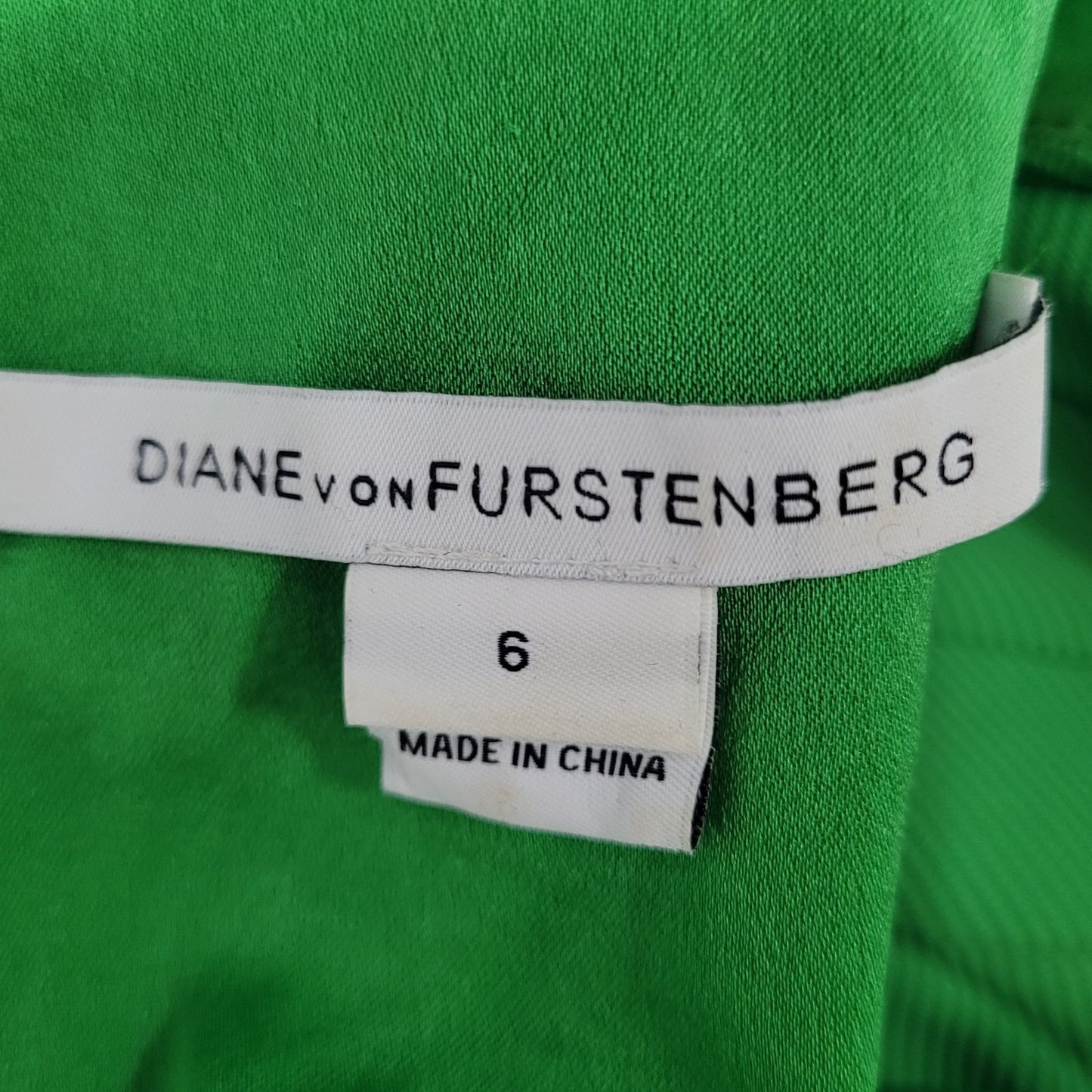 Diane Von Furstenberg Green Stretch Sleeveless Pockets Sheath Dress Size 6