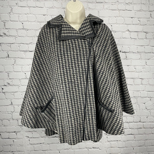 Janska Collared Oversized Poncho Jacket Asymmetrical Zipped Pockets USA Size O/S