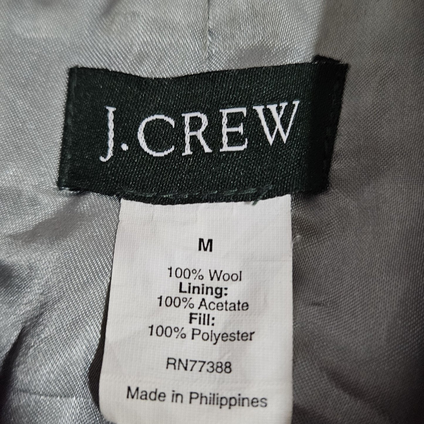 J.Crew Purple 100% Wool Insulated Brown Buttoned Collared Pea Coat Medium M