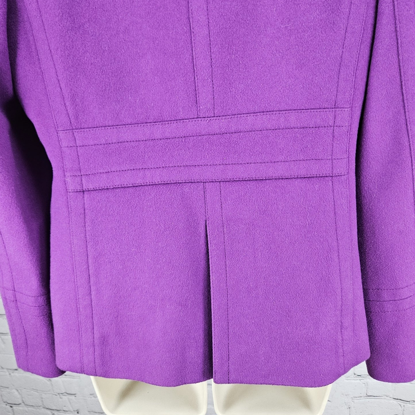 J.Crew Purple 100% Wool Insulated Brown Buttoned Collared Pea Coat Medium M