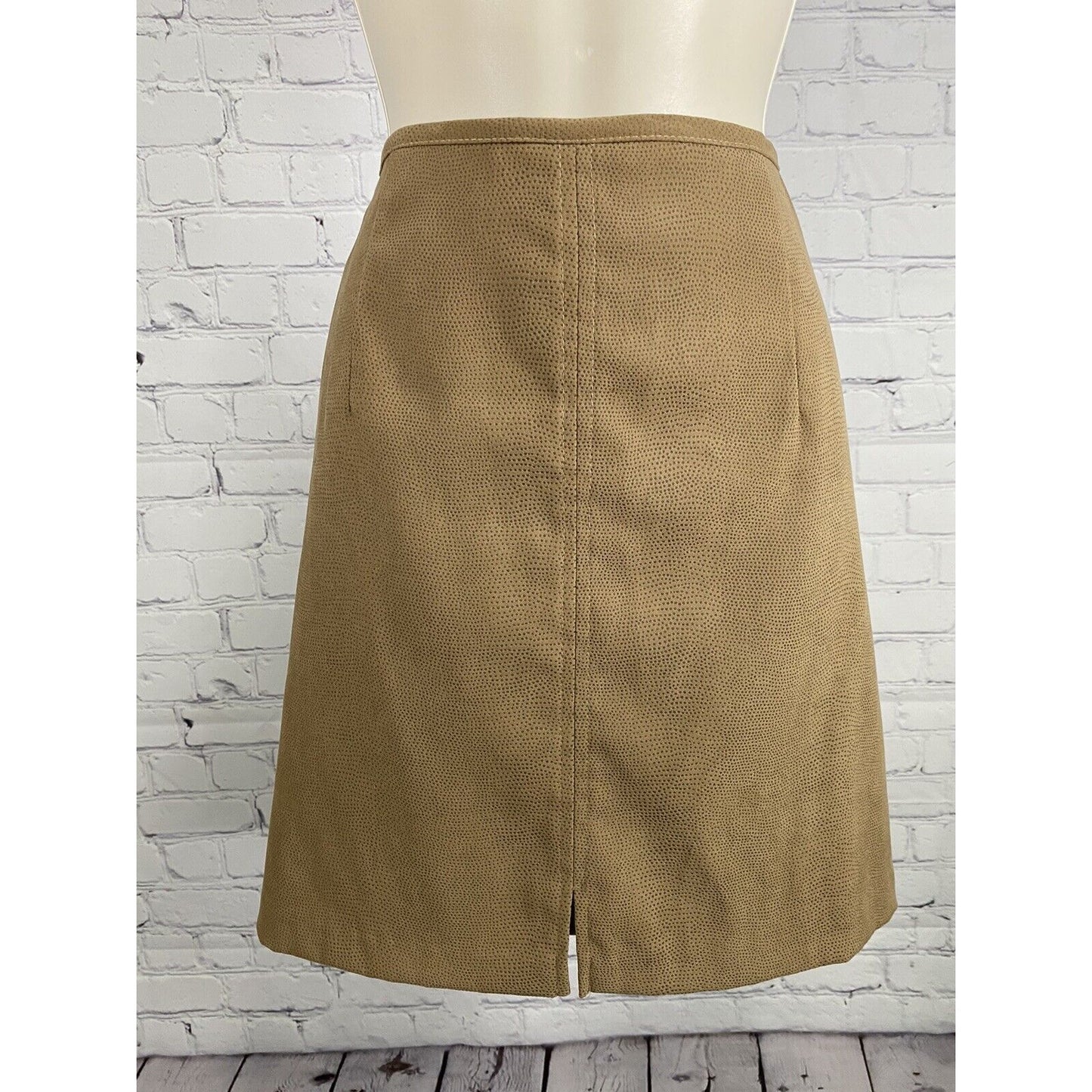 All That Jazz Brown Speckled Back Zip A Line Knee Length Skirt 11/12