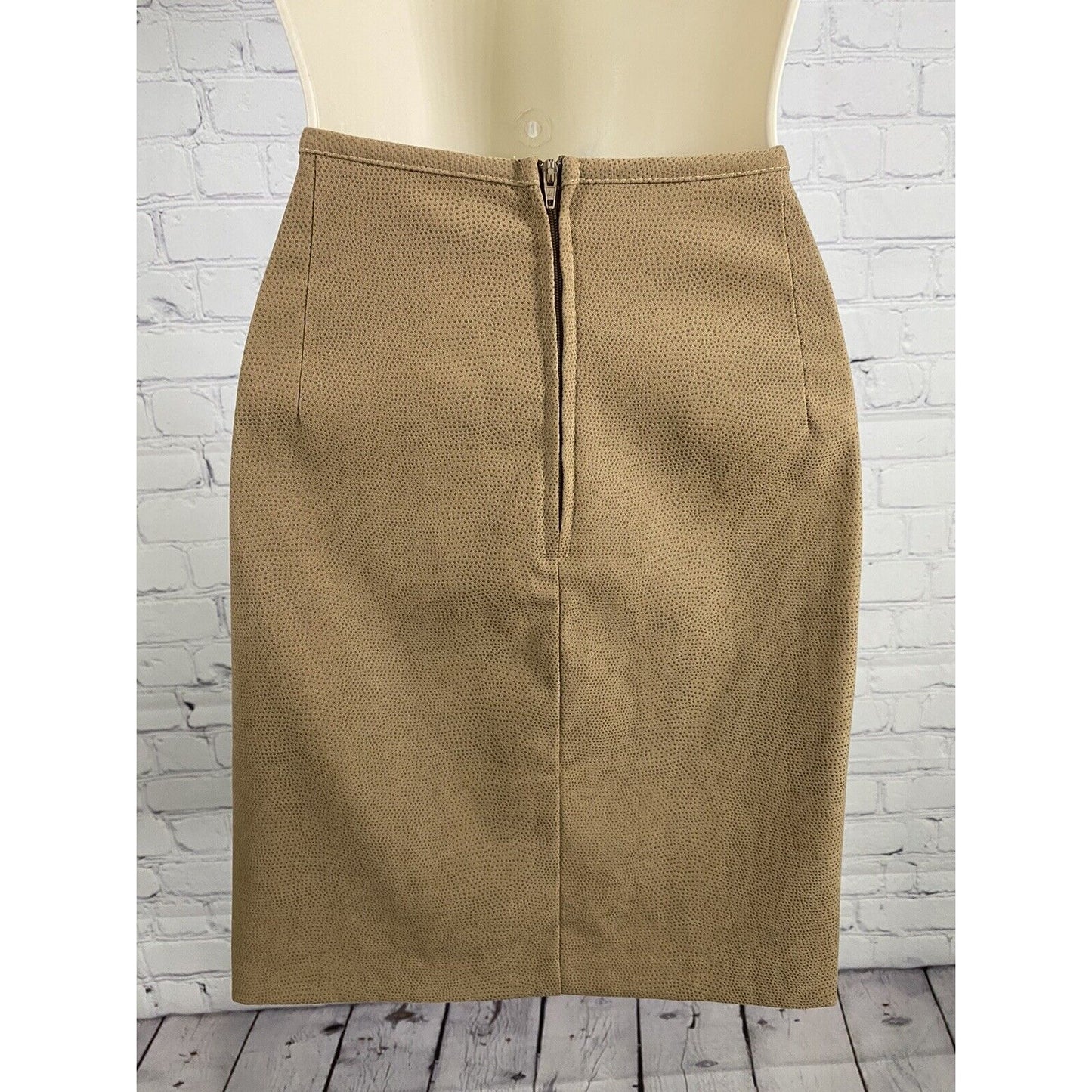 All That Jazz Brown Speckled Back Zip A Line Knee Length Skirt 11/12