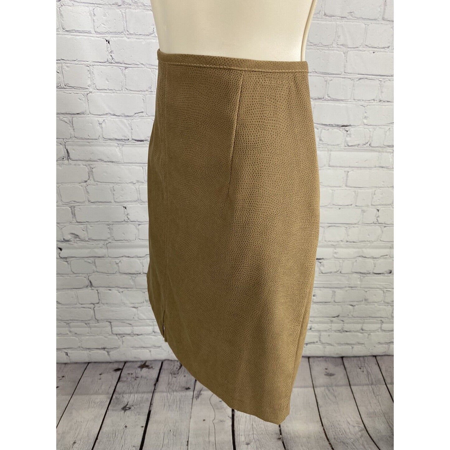 All That Jazz Brown Speckled Back Zip A Line Knee Length Skirt 11/12